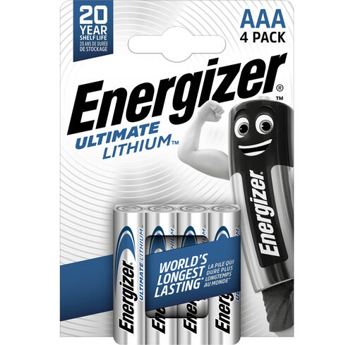 Energizer Ultimate Lithium-Batterie Micro AAA, 1,5V, 1250 mAh, 4er-Pack