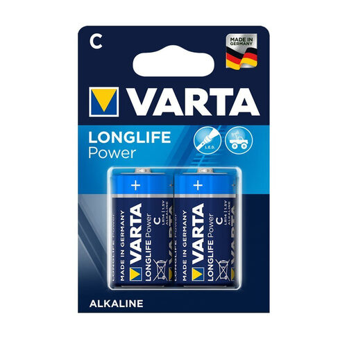 Varta Longlife Alkaline Batterie Baby C, 2er-Pack