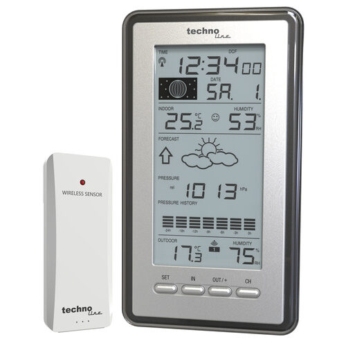 technoline Funk-Wetterstation WS 9040 V2, mit Außensensor, 433 MHz, Modelljahr 2022
