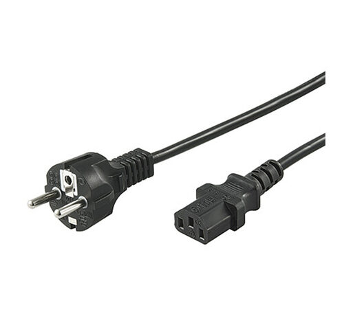 Netzkabel, Schutzkontakt-Stecker auf Kaltgerätestecker IEC 320-C13 Buchse 2 m, schwarz