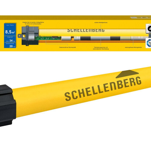 Schellenberg Elektronischer Rohrmotor Plus, 40 Nm, SW60, inkl. Zubehör