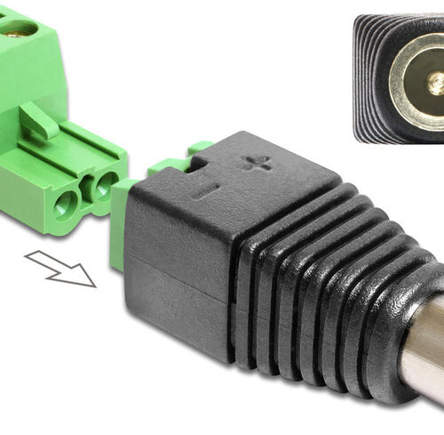 Delock Adapter Terminalblock > DC 2,1 x 5,5 mm Buchse 2-teilig