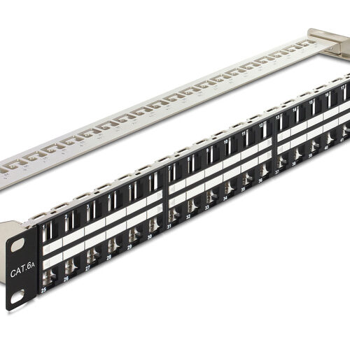Delock Keystone 19" Patchpanel 48 Port 1 HE mit Schiene