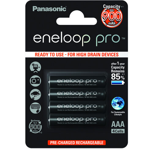 Panasonic eneloop 4er-Pack NiMH-Akkus, Micro 900 mAh