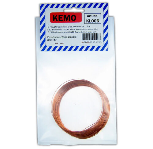 Kemo Kupferlackdraht Ø 0,6 mm, 16 m KL006