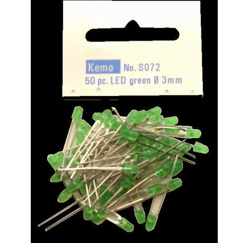 Kemo LED Ø 3 mm grün ca. 50 Stück S072