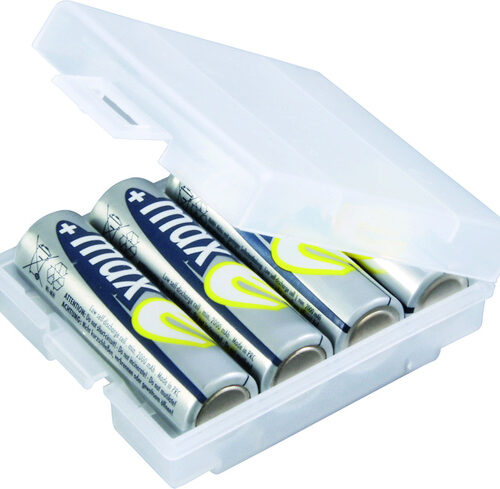 Batterie-/Akku-Box, weiß, für max. 4 Zellen AA/AAA
