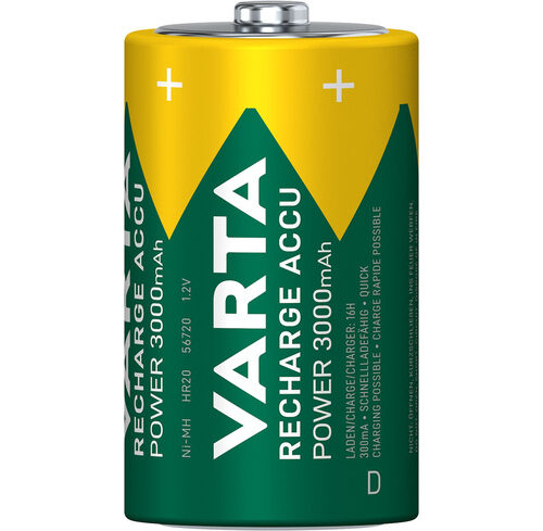 VARTA 2er-Set NiMH-Mono-Akku RECHARGE ACCU Power 3000 mAh, D, HR20