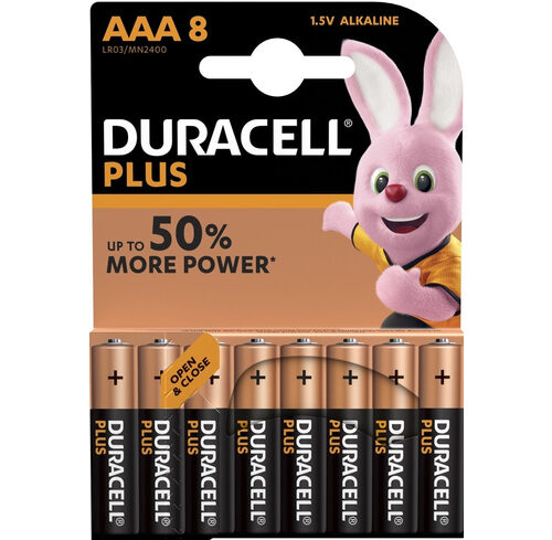 Duracell Plus Alkaline-Batterie MN 2400 LR03 (Micro/AAA), 1,5 V, 8er-Pack