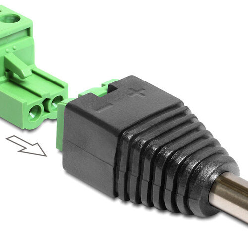 Delock Adapter Terminalblock > DC 2,5 x 5,5 mm Stecker 2-teilig