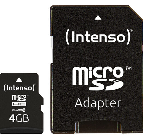 Intenso microSDHC-Karte, Class 10, mit SD-Adapter, 25 MB/s, 4 GB