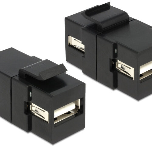 Delock Keystone USB 2.0 A-Buchse > USB 2.0 A-Buchse, schwarz