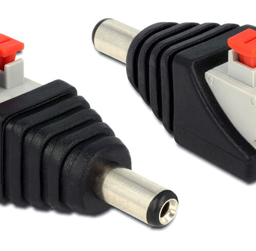 Delock Adapter Terminalblock mit Drucktaste > DC 2,1 x 5,5 mm Stecker