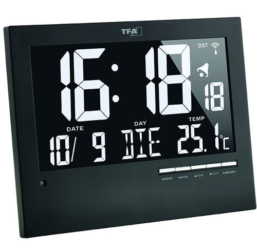 Funk-Wanduhr mit automatischer Hintergrundbeleuchtung, 230 x 185 x 80 mm