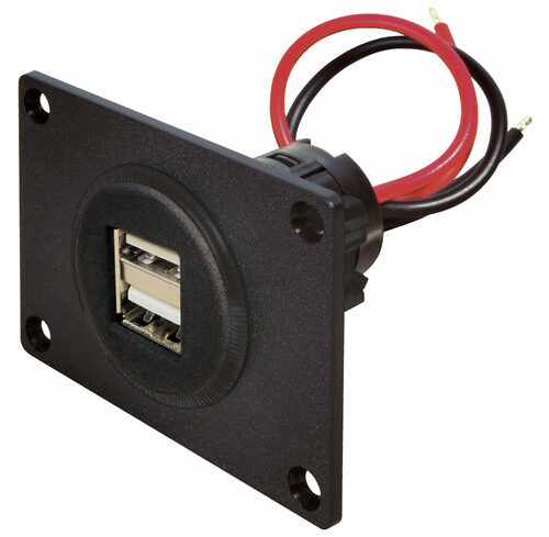 Pro Car USB-Doppelsteckdose 12-24 V mit Montageplatte