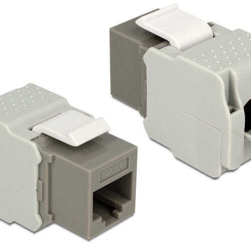 Delock Keystone RJ45-Buchse > LSA werkzeugfrei Cat.6 UTP, grau