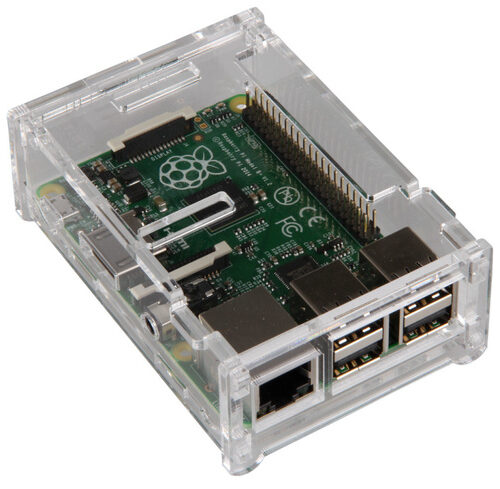 Gehäuse für Raspberry Pi Typ B+, 2 B und 3, transparent
