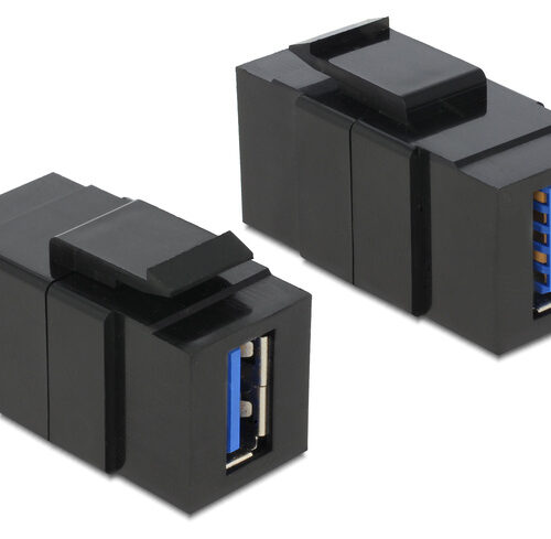 Delock Keystone USB 3.0 A-Buchse > USB 3.0 A-Buchse schwarz
