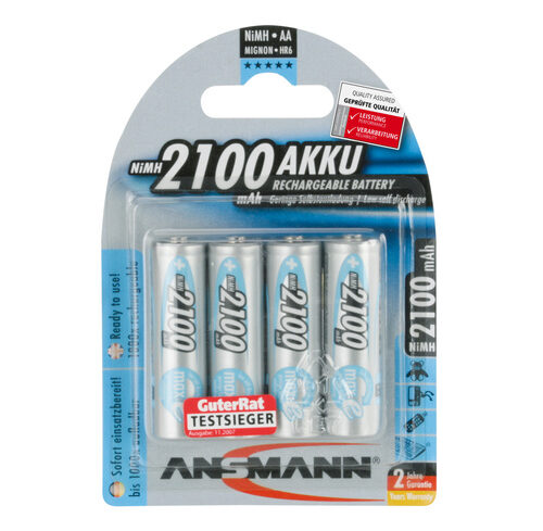 Ansmann NiMH Akku maxE, ready2use Mignon AA 2100mAh, R6 4er-Pack