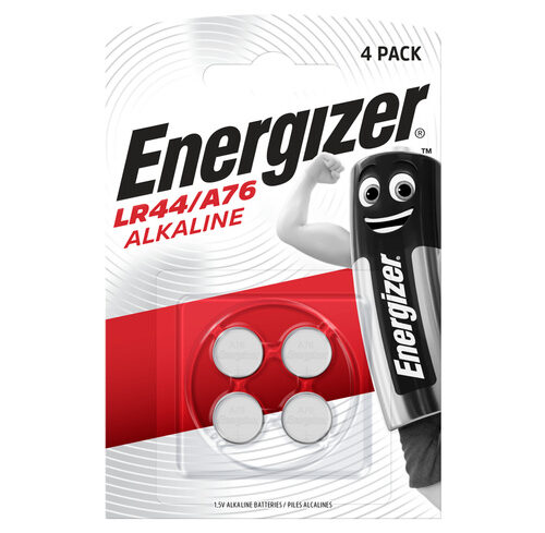Energizer Alkaline-Knopfzelle, Typ V13GA, LR44, 4er-Pack