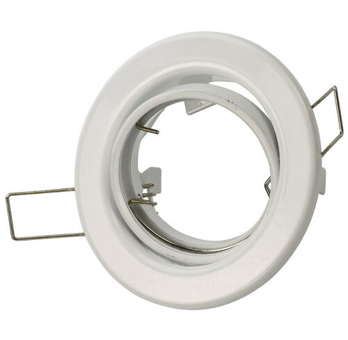 HEITRONIC GU5,3-Einbaufassung, rund, weiß, schwenkbar, IP20