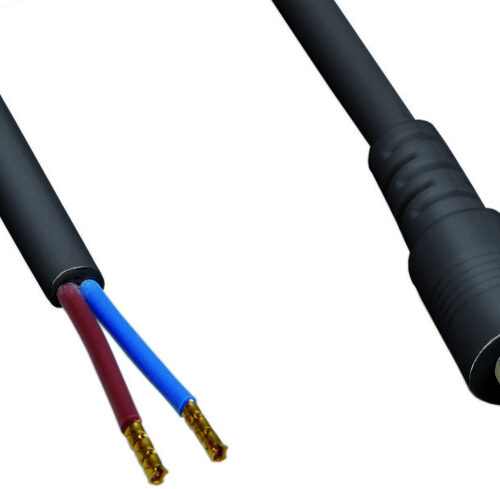 DC-Kabel 2 x 0,5 mm² mit DC-Hohlstecker 5,5 x 2,1 mm gerade, 2 m, schwarz