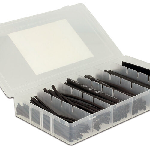 Delock 100-tlg. Schrumpfschlauch-Sortiment, schwarz