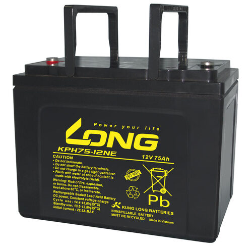 Kung Long Blei-Vlies-Akku KPH75-12NE, 12 V, 75 Ah, zyklenfest