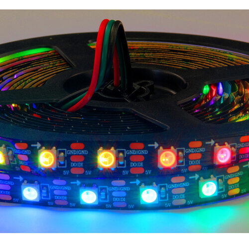 Diamex 4-m-LED-Streifen mit WS2812-kompatiblen-LEDs, 60 LEDs/m, schwarze Platine