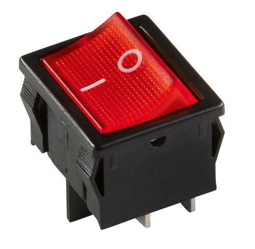 inter Bär Einbau-Wippenschalter Serie 3628, 10 A, 250 V, schwarz/rot