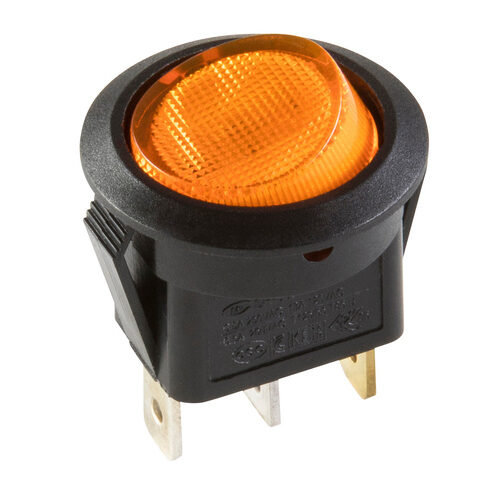 inter Bär Einbau-Wippenschalter Serie 3630, 6,5 A, 250 V, schwarz/gelb