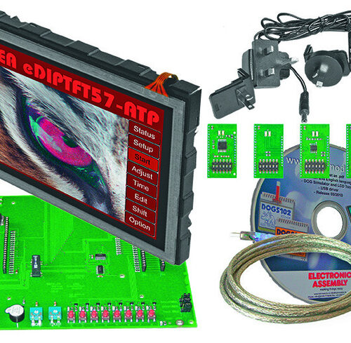 Electronic Assembly Starterkit mit Grafik-LCD EA EVALeDIPTFT57, 640 x 480 Pixel