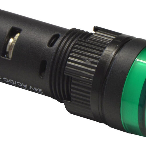 Barthelme LED-Signalleuchte mit Schraubklemmen, Einbaudurchmesser 16 mm, 12 V, grün