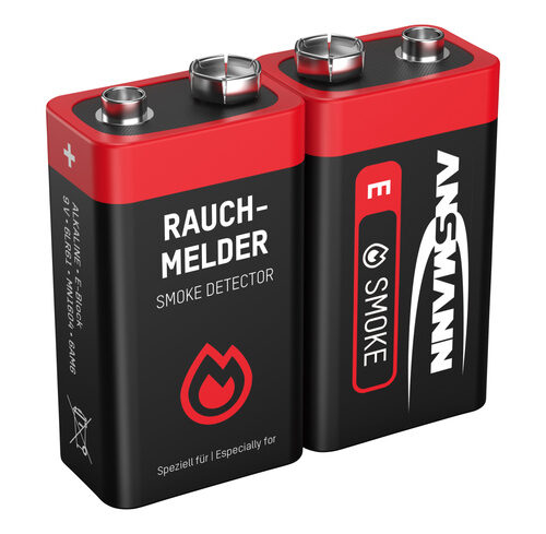 Ansmann Alkaline Batterie 9-V-Block für Rauchmelder