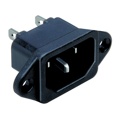 BKL Electronic Einbau-Kaltgerätestecker C14, Steck- Lötkontakt, Flanschbefestigung