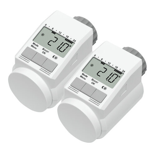 Eqiva 2er Set Elektronik-Heizkörperthermostat Model L mit Boost-Funktion