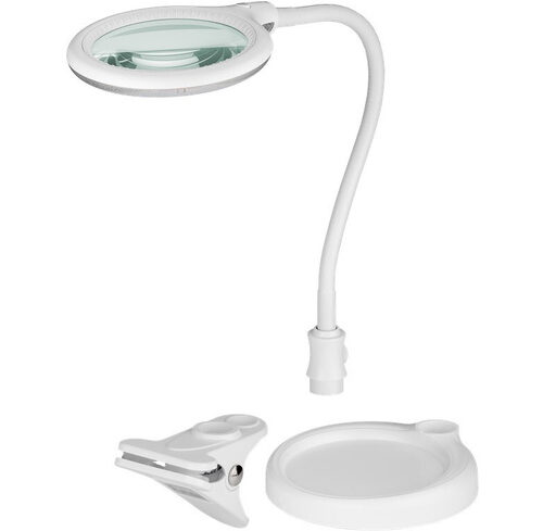 goobay Stand/Klemm-LED-Lupenleuchte mit flexiblem Schwanenhals, 6 W