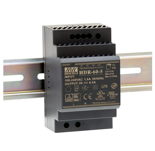 Mean Well Hutschienennetzteil 60 HDR-60-12 12 V, 4,5 A, 54 W, für Smart Home und Haussteuerung