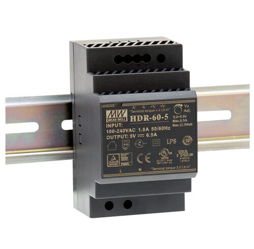 Mean Well Hutschienennetzteil 60 HDR-60-24 24 V, 2,5 A, 60 W, für Smart Home und Haussteuerung