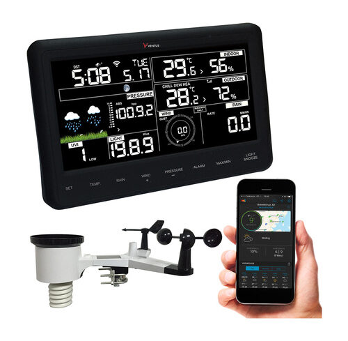 Ventus WLAN-Wetterstation W830, inkl. Solar-Funk-Kombisensor (868 MHz), 17,4-cm-LC-Display (6,85")