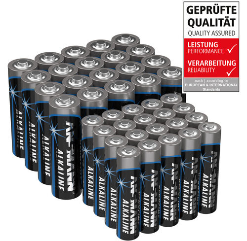 Ansmann Alkaline Batterie Vorratspack, 20x Mignon AA, 20x Micro AAA