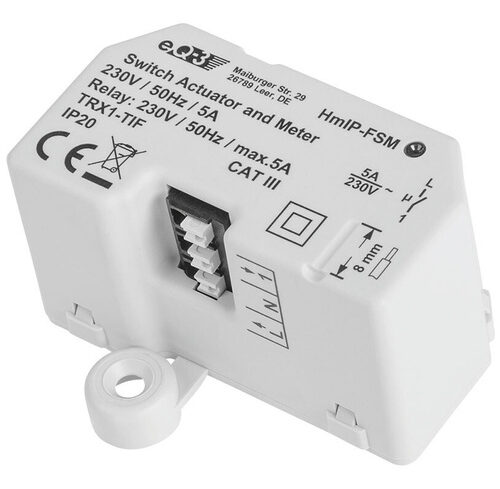 Homematic IP Smart Home Schalt-Mess-Aktor – Unterputz, HmIP-FSM