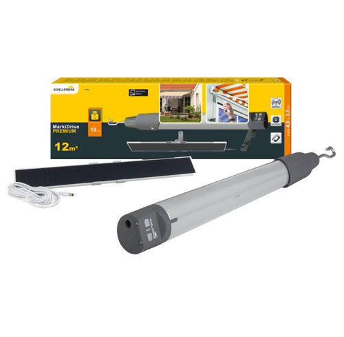 Schellenberg Funk-Akku-Markisenantrieb mit Solarpanel, fernbedienbar