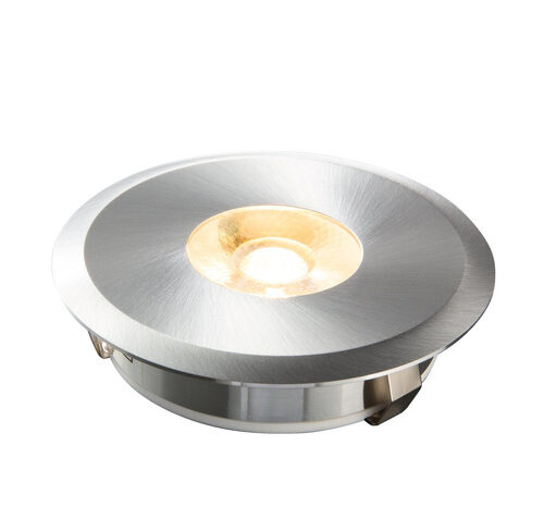 HEITRONIC 6-W-LED-Einbaustrahler AUSTIN aus gebürstetem Aluminium, rund, IP20, Einbautiefe nur 20 mm