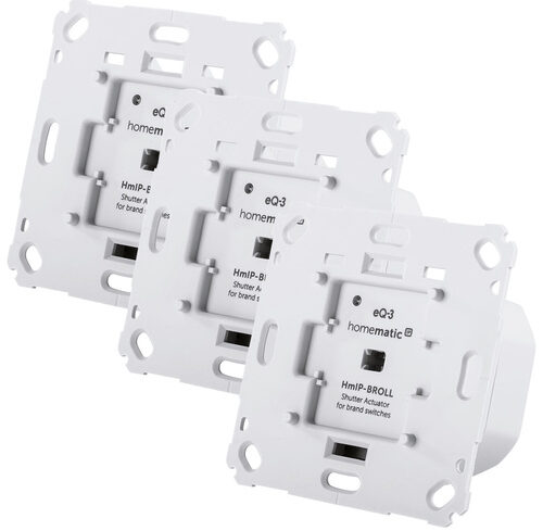 Homematic IP Smart Home 3er-Set Rollladenaktor HmIP-BROLL-2 für Markenschalter