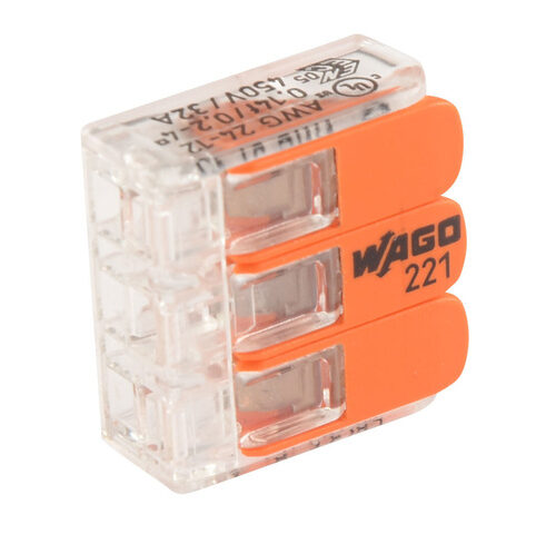 Wago 221-413 COMPACT Verbindungsklemme 3 x 4 mm², 50 Stück
