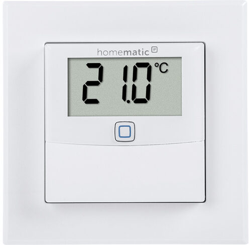 Homematic IP Smart Home Temperatur- und Luftfeuchtigkeitssensor mit Display – innen, HmIP-STHD