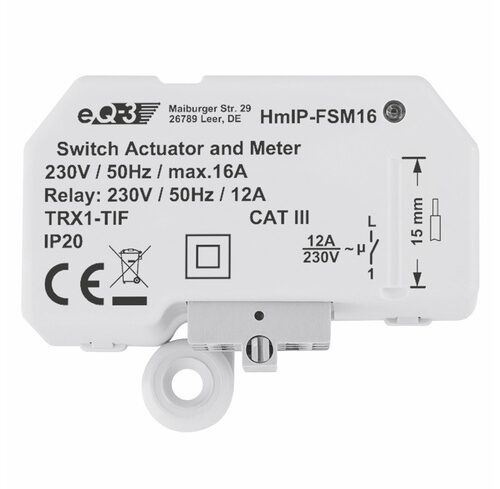 Homematic IP Smart Home Schalt-Mess-Aktor (16 A) – Unterputz, HmIP-FSM16