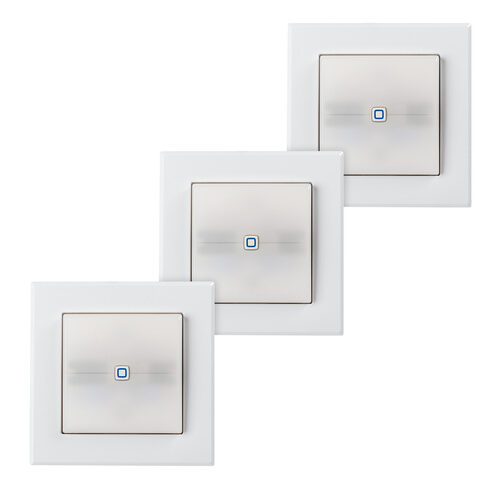 Homematic IP Smart Home 3er-Set Schaltaktor für Markenschalter mit Signalleuchte HmIP-BSL