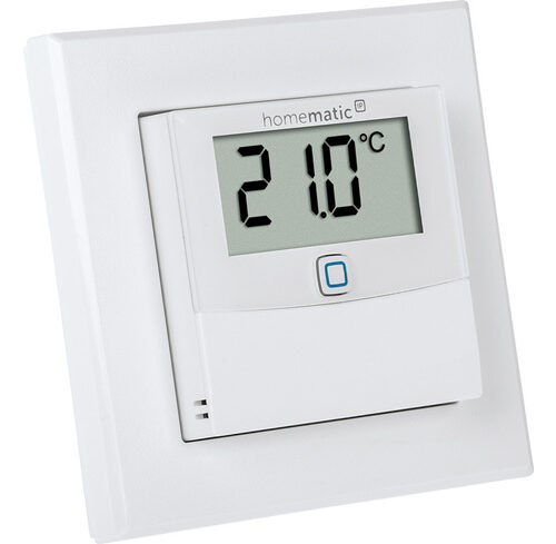 Homematic IP Wired Smart Home Temperatur- und Luftfeuchtigkeitssensor mit Display – innen, HmIPW-STHD